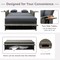 2-in-1 Rattan Patio Loveseat Daybed with Ottoman and Trays Mix Gray